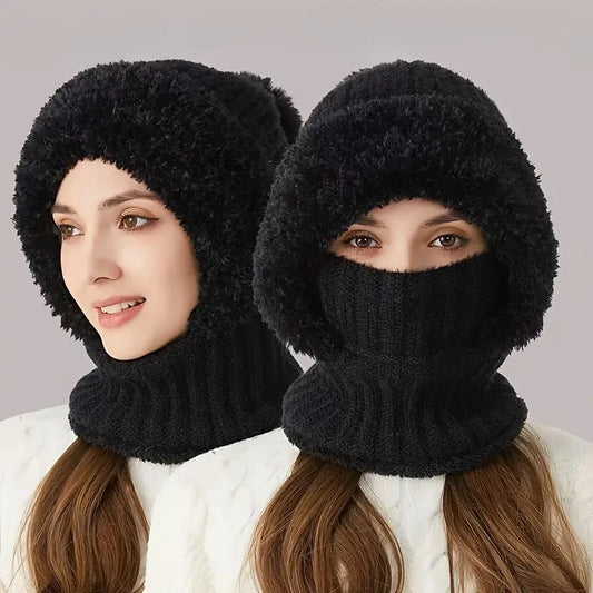 Women's 3 in 1 Winter Beanie, Scarf & Mask